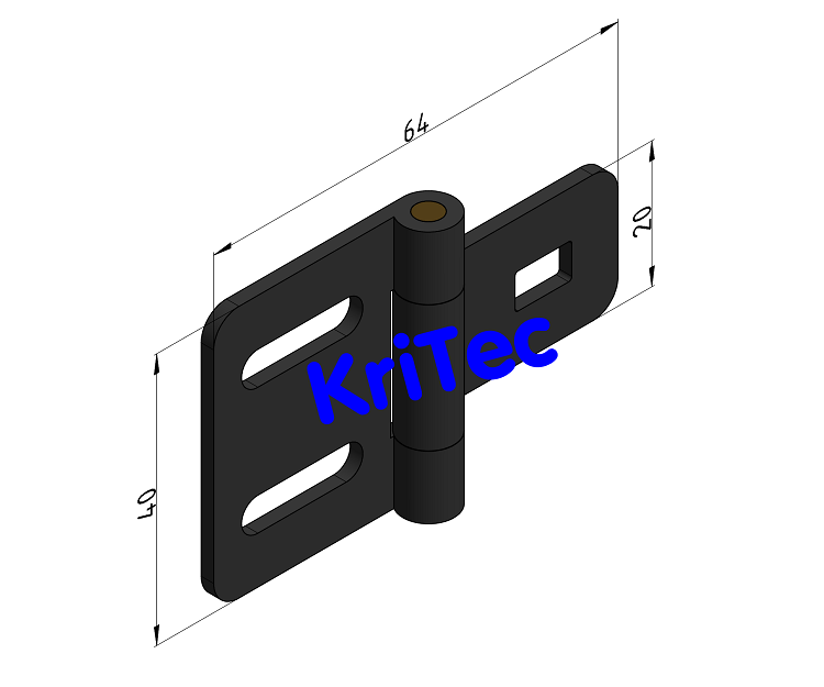 KriTec Scharnier St, schwarz