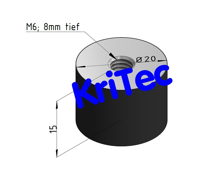 KriTec Gummipuffer Ø 20x15 M6