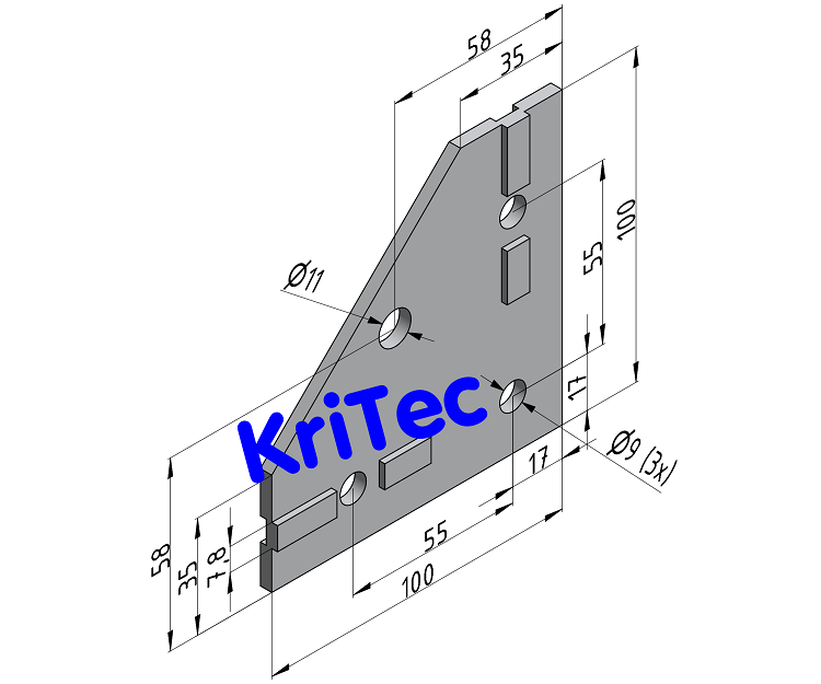 KriTec Knotenblech 8 St 100x100x4