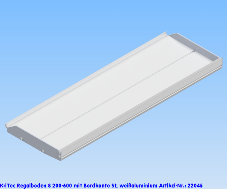 KriTec Regalboden 8 200-600 mit Bordkante St, weißaluminium