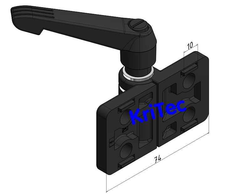 KriTec Scharnier 10 40 Zn mit Klemmhebel