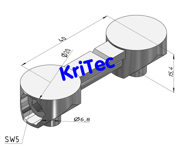 KriTec Universal-Stoßverbindungssatz 8 Raster 40 für Ständerprofil 8 80x40 2xK60