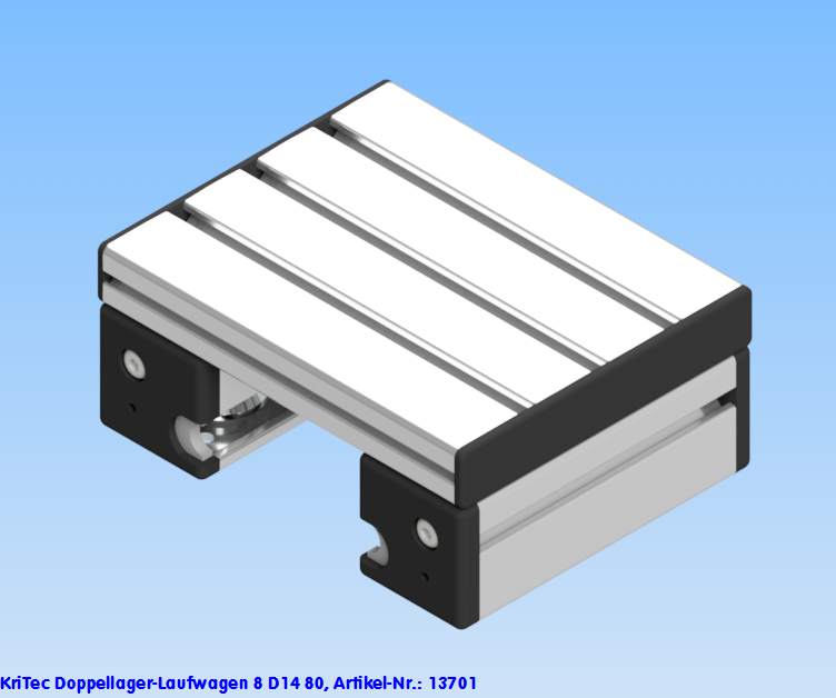 KriTec Doppellager-Laufwagen 8 D14 80