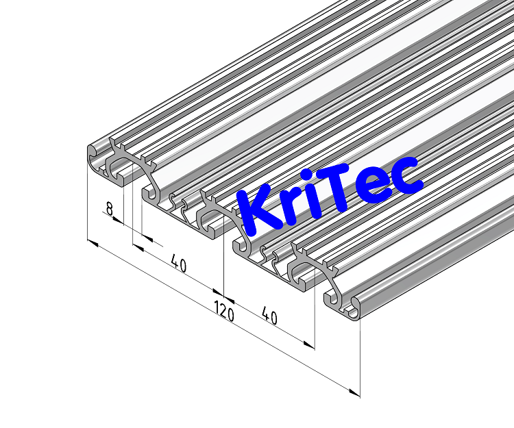 KriTec Trägerprofil 120 mit Nuten 8