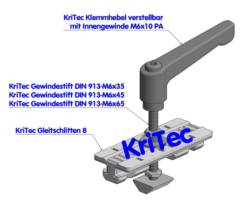 KriTec Sondernutenstein 8 St M6 schwer