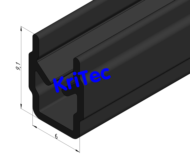 KriTec Abdeck- und Einfassprofil 6 Raster 30, schwarz