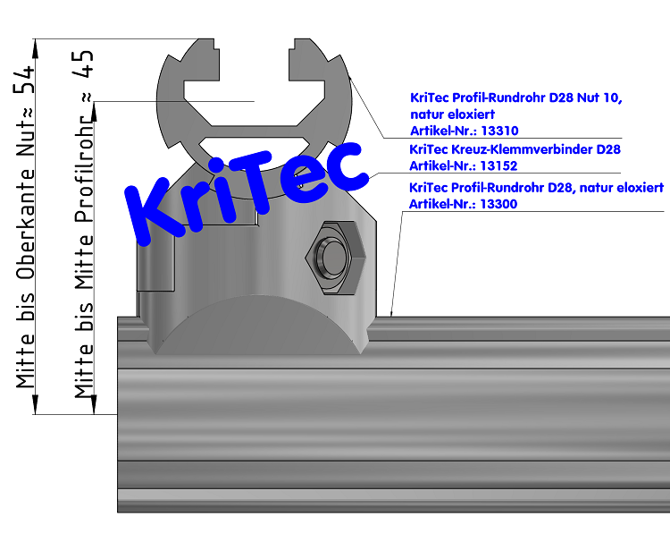 KriTec Kreuz-Klemmverbinder D28