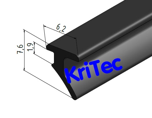 KriTec Dichtprofil 5 Raster 20, 2-3mm schwarz