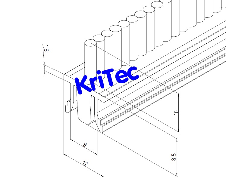 KriTec Bürstenleiste 8, Faserhöhe 10mm