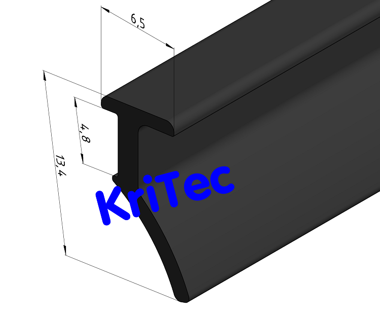KriTec Dichtprofil 10 Raster 45, 6-8mm, schwarz