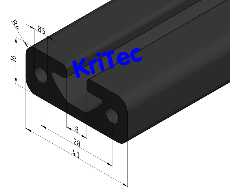 KriTec Profil 8 40x16 schwarz