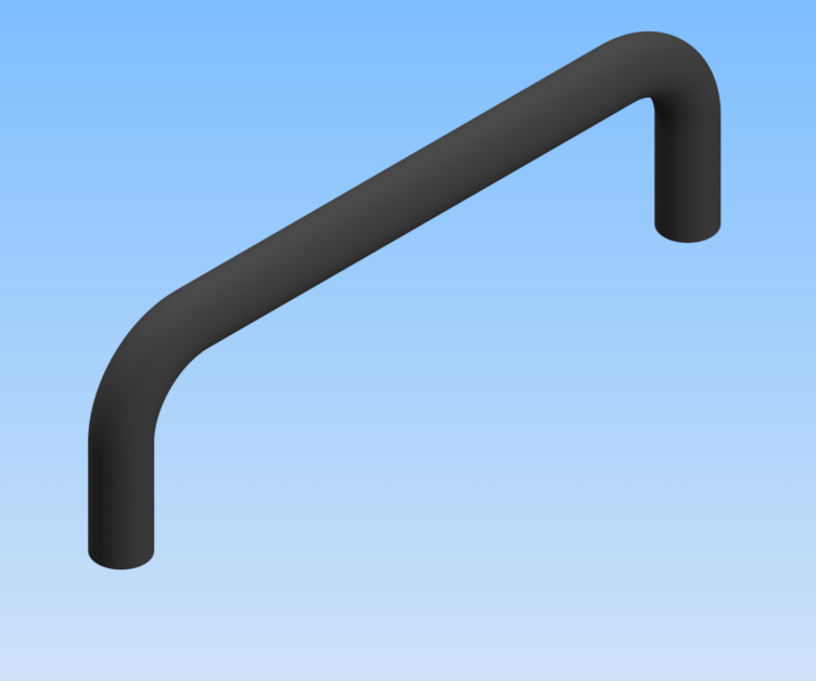 KriTec Handgriff Al 120 gerade, schwarz und silber