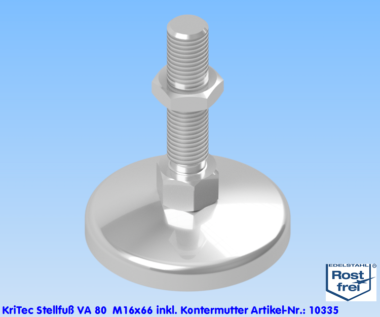 KriTec Stellfuß VA 80 M16x66, rostfrei