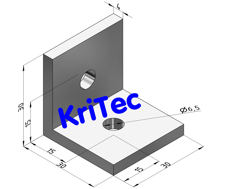 KriTec Aluminiumwinkel 6 30x30x30x4