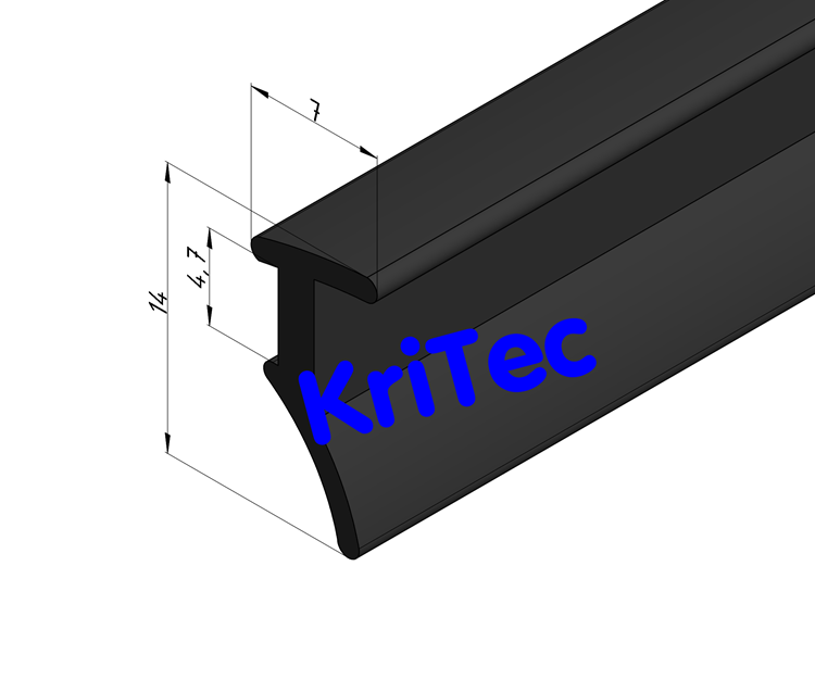 KriTec Dichtprofil 8 Raster 40, 4-6mm, Standard, schwarz