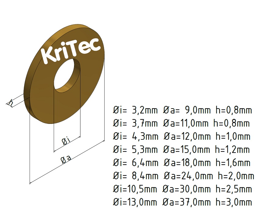 KriTec Unterlegscheiben Messing DIN 9021