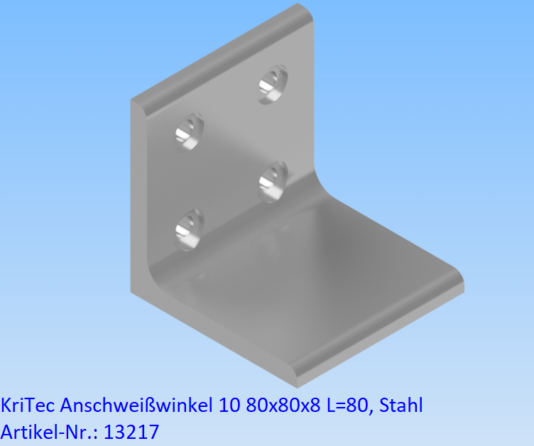 KriTec Anschweißwinkel 10 80x80x8 L=80, Stahl