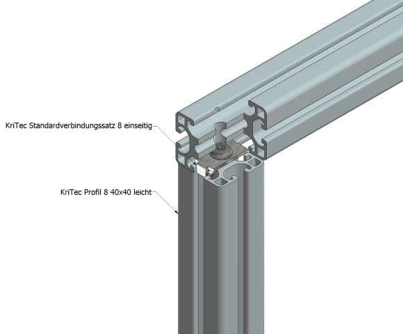KriTec Standardverbindungssatz 8 Raster 40 einseitig