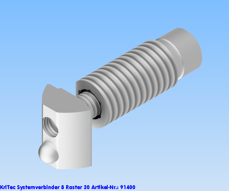 KriTec Systemverbinder 8 Raster 30 nur für Profile mit Zentralbohrung rund Ø6,8