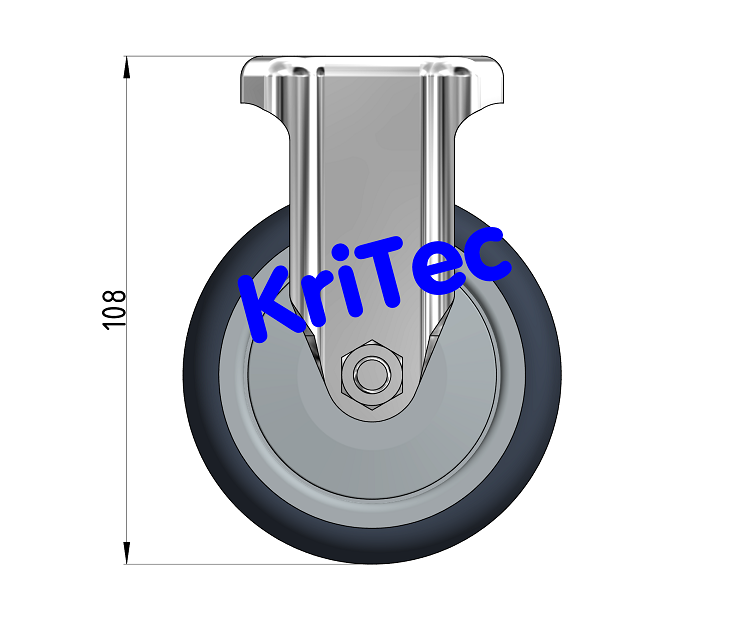 KriTec Bockrolle D80 TPU grau